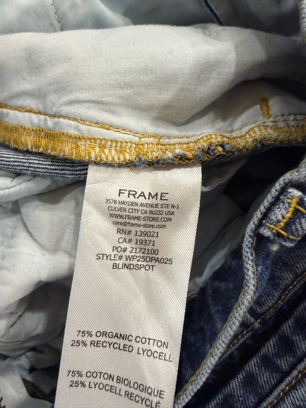 FRAME Wide Leg Trouser Jeans High Rise Blind Spot Wash Denim Size 23 - Picture 6 of 15